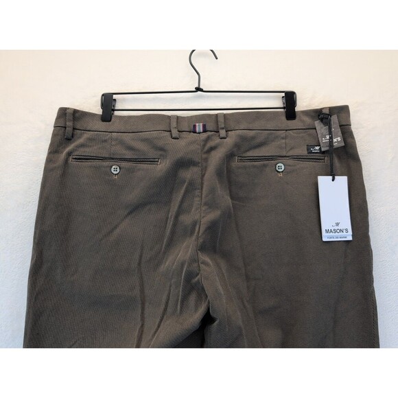 MASON'S New York Regular Fit Flat Front Stretch Cotton Pants Mens Sz 58/42 Brown - Picture 16 of 16